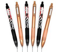6 X Zebra Z-Grip Liscio a Sfera Penna - 1.0mm - Oro Rosa + Fiamma - Inchiostro
