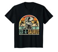 6 Year Old Dinosaur Birthday 6th T Rex Dino Six A Saurus Maglietta