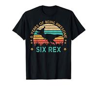 6 Years Of Being Awesome Six Rex Dinosaur 6th Birthday Maglietta
