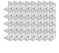 60/10 pezzi Staffa angolare universale in acciaio inossidabile, angolo retto fisso a 90 gradi, accessorio for mobili in legno, telaio del letto(6 Holes- 40PCS sliver)