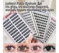 60-100 grappoli, lunghezza 10-12mm, spessore 0,07mm, riccio C, nuova serie animale aggiornata - senza colla, senza ciglie finte, sensazione naturale di mamma, ciglie aeree fatate, nuove ciglie realist