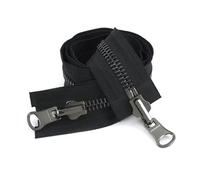 60-120cm 5#/8# Cerniere metalliche a doppio cursore Cerniera reversibile rotante per giacca da cappotto Cerniera da cucire, 80cm