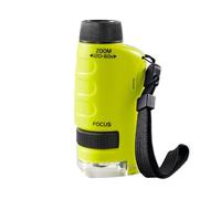 60-120X Home School Lab For Children Science LED Light Gift Stem Educational Mini Microscopio Portatile Biologico Portatile Facile Da Usare(Green)