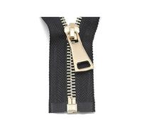60-150cm 5# Cerniera per giacca in metallo Cerniera aperta Chiusura automatica Cerniera in metallo dorato per abbigliamento Cerniere per cucire, Nero, 150cm