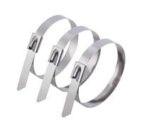 60/20 pezzi fascette metalliche in acciaio inossidabile anello di fissaggio autosigillante fascette for cavi riutilizzabili fai da te(20PCS,4.6X200MM)