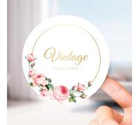 60-240 etichette adesive personalizzate per logo e nome aziendali, per feste di compleanno, candele per bambini, scatole per bomboniere, etichette di ringraziamento (adesivi in vinile-lamina)