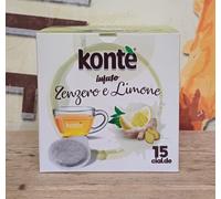 60 (4x15) cialde infuso in foglie ZENZERO E LIMONE KONTE' - Prodotto Italiano