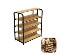 60 80 100 120cm Heavy Duty Garage Storage Shelving Unit with Adjustable Wooden Shelving Supermarket Shelves Center Island Cabinet Easy Assembly For Warehouse Basement Organizers(80x60x130cm)