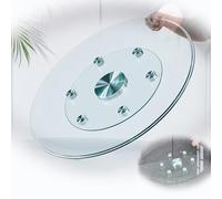 60 80 100 cm Lazy Susan Vassoio da Servizio per tavolo da pranzo, vassoio rotante in vetro temperato per cucina, piatto da portata girevole a 360°(24in/60cm)