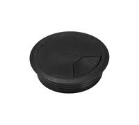 60/80 mm Desk Cable Grommet, Plastic Wire Hole Cover & Outlet Port with Cable Mlamp for PC Computer Table Office Desk Wire Tidy Organizer (80 mm black)