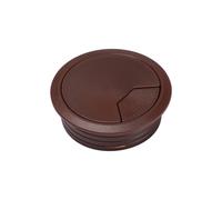 60/80 mm Desk Cable Grommet, Plastic Wire Hole Cover & Outlet Port with Cable Mlamp for PC Computer Table Office Desk Wire Tidy Organizer (80 mm marrone scuro)