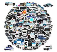 60 adesivi della polizia, in vinile, per auto, bambini, adesivi per ricompensa, impermeabili e riutilizzabili, per scrapbooking, skateboard, auto, bagagli