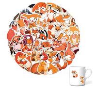 60 adesivi Fox, adesivi volpe, adesivi per laptop, volpi, impermeabili, in vinile per scrapbooking, skateboard, auto, bagagli