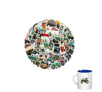 60 adesivi per trattore, impermeabili, impermeabili, impermeabili, per veicoli da cantiere, simpatici adesivi per bottiglie d'acqua, skateboard, cartoni animati, adesivi per auto per bambini