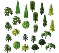60 alberi modello di paesaggio, alberi e arbusti in miniatura, albero di fiori, albero in plastica modello albero, modello misto, per paesaggi fai da te, paesaggi in miniatura, 12 stili (2-6 cm)
