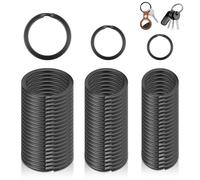60 anelli portachiavi, 3 misure, diametro 30 mm, diametro 25 mm, diametro 20 mm, colore nero, tipo piatto per chiavi, ciondolo, ciondolo per animali domestici