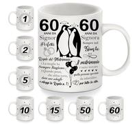 60 Anni da Signor Perfetto 60 Anni da Signora Sempre nel Giusto Tazza anniversario per coppie donne uomini Moglie Marito Genitori Nonni Amici Colleghi 60° anniversario Regalo Tazzine da Caffè (60)