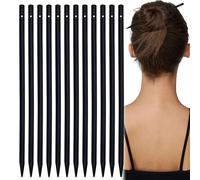 60 bastoncini per capelli vintage in legno, forcine per capelli a matita, forcine per chignon, per donne e ragazze, supporto decorativo per acconciature (con foro)