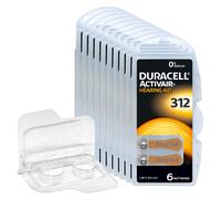 60 batterie per apparecchi acustici Duracell Activair PR41 Braun 312 + scatol...