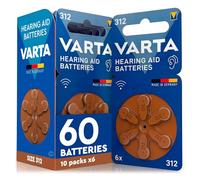 60 Batterie per Apparecchi Acustici Misura 312 Marroni PR41 VARTA Zinco Aria Tensione Stabile Lunga Durata a Prova di Perdite Compatibili con Tutti i Dispositivi Made in Germany - 10 Blister da 6 Pile