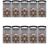 60 batterie per apparecchi acustici RAYOVAC Extra Advanced con tecnologia Active Core 312