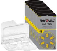 60 batterie per apparecchi acustici Rayovac Extra Advanced PR70 giallo 10 + s...