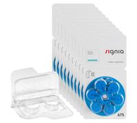 60 batterie per apparecchi acustici Siemens Signia PR44 blu 675 + scatola di ...