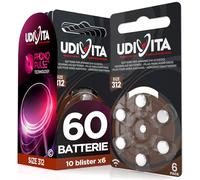 60 Batterie Per Apparecchi Acustici Udivita Tipo Pile 312
