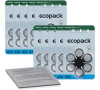 120 batterie per apparecchi acustici VARTA ecopack blu 675 (30 blister da...