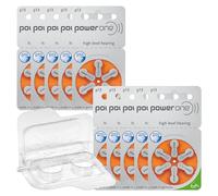 60x varta Power One Acustici PR48 Arancione 13 + Scatola per 2 Celle