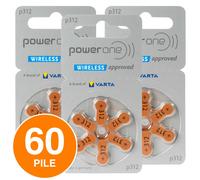 120 Batterie PILE POWERONE 312 per Apparecchi Acustici Protesi udito PR41 p312