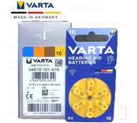 60 Batterie Pile VARTA 10 per Apparecchi Acustici Protesi Udito PR70 scade 2029