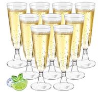 60 bicchieri da spumante in plastica, 150 ml, da spumante, in plastica, riutilizzabili, per matrimoni, compleanni, ricevimenti di sette