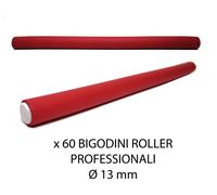 60 BIGODINI ROLLER PROFESSIONALI Morbidi Flessibili Acconciatura Ricci Ø 13 mm