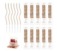 60 candele di compleanno a spirale con supporti, candele per cupcake lunghi e sottili, torte e torte, candele dai colori brillanti per feste, matrimoni, anniversari e lauree (oro champagne)