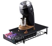 60 capsule portacapsule, cassetto portaoggetti per capsule con supporto per macchina da caffè, organizer per cialde di caffè, dispenser capsule di grande capacità (nero)