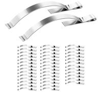 60 clip a molla in acciaio inox per telai dello schermo, 0,5 cm di larghezza x 5,6 cm di lunghezza, compatibili con schermi spessi 3/8" e 7/16", argento