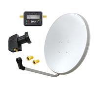 60 cm HD impianto satellitare Digital Twin LNB Satfinder 2 partecipanti anten...
