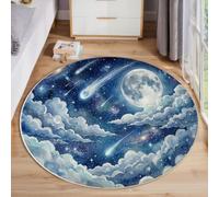 60 Cm (Rond) Tappeto Rotondo Lavabile Un Cielo Notturno Stellato Da Sogno