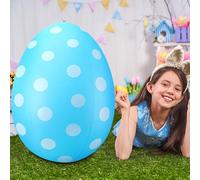 60 cm Uova di Pasqua giganti gonfiabili, uova di Pasqua colorate, materiale PVC appeso all'aperto, decorazione esterna per festa, giardino, prato, caccia all'uovo (blu)