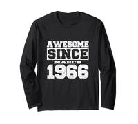 60° Compleanno Awesome Since March 1966 Compleanno Design Maglia a Manica