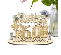 60° compleanno per tavolo, 60° anniversario da tavolo, decorazione per il libro degli ospiti per la tavola, decorazione del vassoio a più livelli, centrotavola del libro degli ospiti per la casa