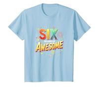 60° Compleanno Six Decades of Awesome Celebration Gift Maglietta, Bambini, Celeste, 10 Anni