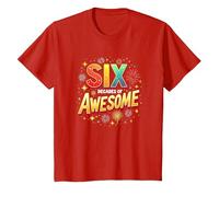 60° Compleanno Six Decades of Awesome Celebration Gift Maglietta, Bambini, Rosso, 10 Anni