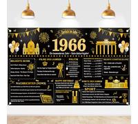60° compleanno striscione uomo - nero oro back in 1966 poster Happy 60th Birthday Decorazioni Grande Back in 1966 sfondo striscione 60 anni Anniversario Home Decor per decorazioni di compleanno
