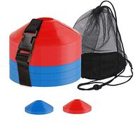 60 coni da calcio con borsa per il trasporto, coni per allenamento di agilità, coni per allenamento sportivo, per sfide, calcio, basket, pattinaggio, giochi per bambini, all'aperto e interni (rosso +