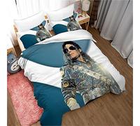 60 Cotone A Fiocco Lungo Michael Jackson, Cantante Idol 3 Pezzi 3D Graffiti Biancheria Da Letto Copripiumino Primavera E Autunno Piumino Semplice (Stile 02,200x200cm)