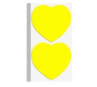 60 etichette adesive a forma di cuore giallo, 100 x 60 mm, in tinta unita, autoadesive, bianche opache, per stampa, ufficio, cucina, supermercato e laboratorio, confezione da 60 pezzi (cuore giallo)