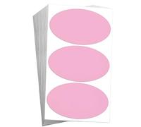 60 etichette adesive a forma di ellisse rosa, grandi, 100 x 60 mm, autoadesive, bianche opache, per stampa, ufficio, cucina, supermercato e laboratorio, confezione da 60 pezzi (ellisse rosa)