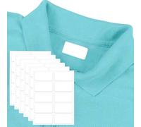 60 etichette autoadesive bianche in tessuto per abbigliamento, 1,27 x 3,5 cm, etichette autoadesive per nome, scrivibili in lavatrice e asciugatrice, impermeabili, per scuola, casa, asilo nido, case
